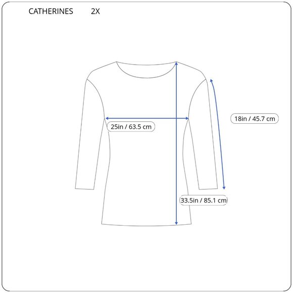 Catherines Plus Size 2X Blue Geometric Top 3/4 Sleeve Quarter Zip GEO58XE - Picture 2 of 9